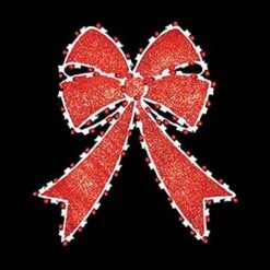 3 1/2' 2D Glittered Bow Tree Topper