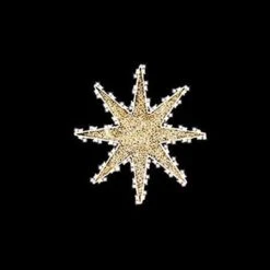 3' 2D 8-Point Glittered Star Tree Topper, LED
