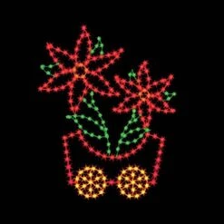7' Silhouette Poinsettia Car, LED