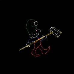 8' Elf With Brush (Side), LED