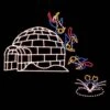 20' X 16' Penguin Jumping From Igloo, LED -Twinkly Shop 1 34416 000 led