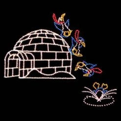 20' X 16' Penguin Jumping From Igloo, LED