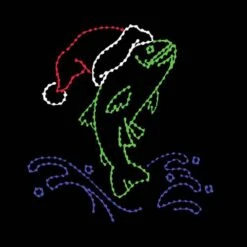 9' X 10' Bass With Santa Hat, LED