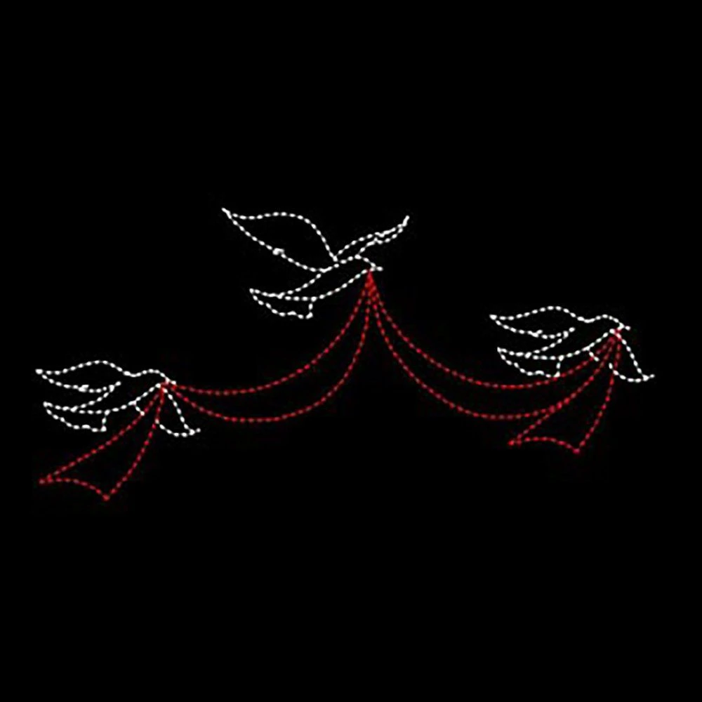 10' X 22' Animated Three Doves With Ribbon 3 10' X 22' Animated Three Doves With Ribbon