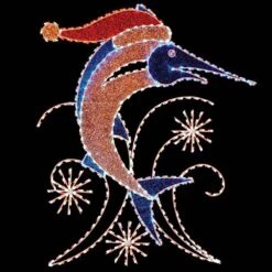 9' Glitter Mesh Marlin, LED