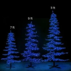 7' Ice Sculpture Christmas Tree - Blue -Twinkly Shop 3d 11006 b 3d 11007 b 3d 11008 b labeled