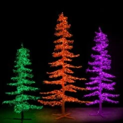 7' Ice Sculpture Christmas Tree - Purple -Twinkly Shop 3d 11007 halloween trees2 2