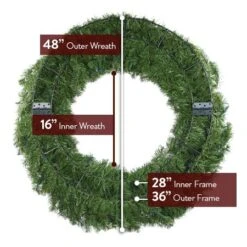 48" Twinkly Pro RGBW Deluxe Oregon Fir Wreath - Bow Option Available -Twinkly Shop 48 dof wreath back diagram 1 1 1 1