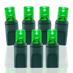 Wide Angle Conical Battery Operated LED D Cell 50 Lights - Green