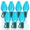 26 Light Aqua C7 LED Christmas Lights - 8" Spacing -Twinkly Shop c7 268 aq