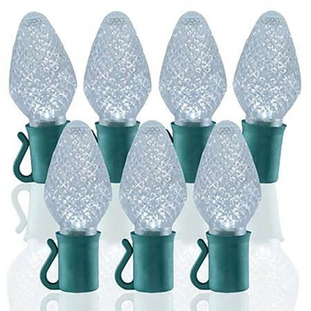 26 Light Pure White C7 LED Christmas Lights - 8" Spacing 3 26 Light Pure White C7 LED Christmas Lights - 8" Spacing