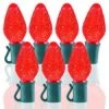 26 Light Red C7 LED Christmas Lights - 8" Spacing -Twinkly Shop c7 268 r