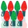 26 Light Red & Green C7 LED Christmas Lights - 8" Spacing -Twinkly Shop c7 268 rg