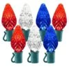 24 Light Red,Pure White & Blue C9 LED Christmas Lights - 8" Spacing -Twinkly Shop c9 248 rwb