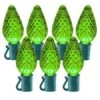 26 Light Lime Green C9 LED Christmas Lights - 8" Spacing