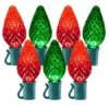 26 Light Red & Green C9 LED Christmas Lights - 8" Spacing -Twinkly Shop c9 268 rg