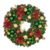 30" Lit LED Warm White Decorated Wreath - Elegant Poinsettia - Bow Option Available -Twinkly Shop dw 30 led ep 1