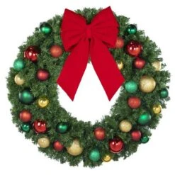 36" Unlit Decorated Wreath - DELUXE Colors Of The Holidays - Bow Option Available -Twinkly Shop dw 36 del coth b vb 12 r