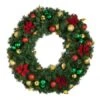 36" Unlit Decorated Wreath - Elegant Poinsettia - Bow Option Available -Twinkly Shop dw 36 ep