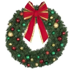 48" Unlit Decorated Wreath - Colors Of The Holidays - Bow Option Available -Twinkly Shop dw 48 coth b vb 18 rgt