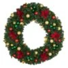 48" Unlit Decorated Wreath - Elegant Poinsettia - Bow Option Available -Twinkly Shop dw 48 ep 1