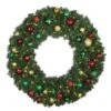48" Lit LED Warm White Decorated Wreath - Colors Of The Holidays - Bow Option Available -Twinkly Shop dw 48 led coth