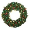 48" Lit LED Warm White Decorated Wreath - Traditional Décor - Bow Option Available -Twinkly Shop dw 48 led t