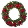 60" Unlit Decorated Wreath - DELUXE Royal Poinsettia - Bow Option Available -Twinkly Shop dw 60 del ep 1