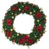72" Unlit Decorated Wreath - Elegant Poinsettia - Bow Option Available -Twinkly Shop dw 60 ep 4