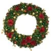 72" Lit LED Warm White Decorated Wreath - Elegant Poinsettia - Bow Option Available -Twinkly Shop dw 60 led ep 2