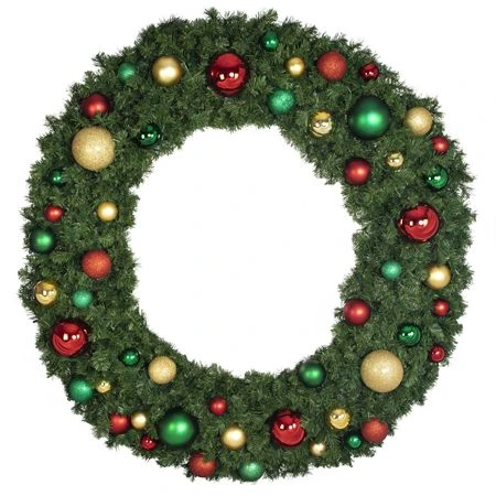 72" Unlit Decorated Wreath - Colors Of The Holidays - Bow Option Available 3 72" Unlit Decorated Wreath - Colors Of The Holidays - Bow Option Available