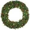 72" Lit LED Warm White Decorated Wreath - Traditional Décor - Bow Option Available -Twinkly Shop dw 72 led t