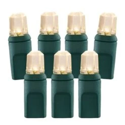 70 Light Warm White Pentagon Gem LED Christmas Lights