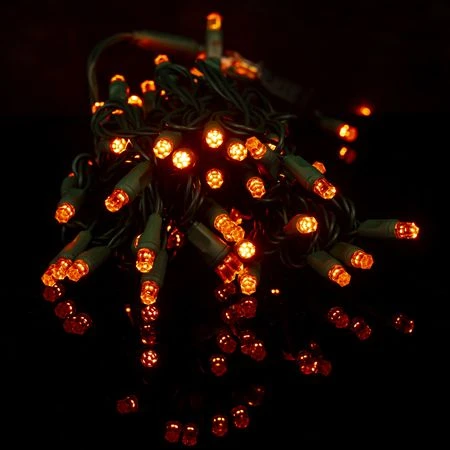70 Light Amber/Orange Pentagon Gem LED Christmas Lights 6 70 Light Amber/Orange Pentagon Gem LED Christmas Lights - Image 4