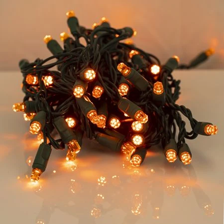 70 Light Amber/Orange Pentagon Gem LED Christmas Lights 4 70 Light Amber/Orange Pentagon Gem LED Christmas Lights - Image 2