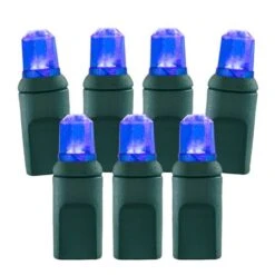 70 Light Blue Pentagon Gem LED Christmas Lights
