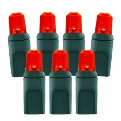 70 Light Red Pentagon Gem LED Christmas Lights