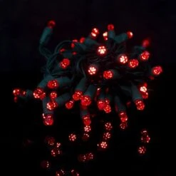 70 Light Red Pentagon Gem LED Christmas Lights -Twinkly Shop p pent 704 r b