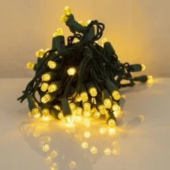 70 Light Yellow Pentagon Gem LED Christmas Lights -Twinkly Shop p pent 704 y d