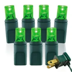 70 Light Green Twinkle 5 Mm Wide Angle Conical LED Christmas Lights