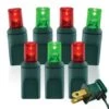70 Light Red/Green Twinkle 5mm Wide Angle Conical LED Christmas Lights -Twinkly Shop p twac 704 rg