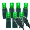 Wide Angle Conical - 4" Spacing, 100 Bulb, Grn Cord, UL Coaxial RY Plug - Full Wave - Green -Twinkly Shop pry g 4