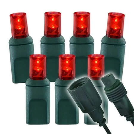 Wide Angle Conical - 4" Spacing, 70 Bulb, Grn Cord, UL Coaxial RY Plug - Full Wave - Red 3 Wide Angle Conical - 4" Spacing, 70 Bulb, Grn Cord, UL Coaxial RY Plug - Full Wave - Red