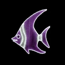 Two Tone Amethyst And Silver Angelfish Pole Mount