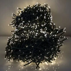 LED Cluster Light Set - 8 Function Memory Controller With Remote - 3 Sets Of 500 Bulbs - Warm White