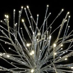 24" Silver Twinkle Starburst - Warm White LED Lights -Twinkly Shop sl tsb 24 ww sl 2 1