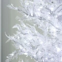 7.5' Indoor LED Glacier Fir White Christmas Tree - With Multi-Function Pure White/Warm White Lights -Twinkly Shop t it 75 1236 wwcw 5
