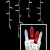 LED Twinkle Icicle Lights - 70 Light Set - Pure White & Red -Twinkly Shop tm5ic pwr