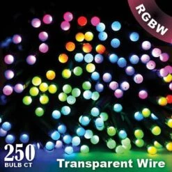 Twinkly Pro - RGBW Capsule - 250 Lights - 4" Spacing - Transparent Wire - Single Line -Twinkly Shop twinkly web 2020 13510