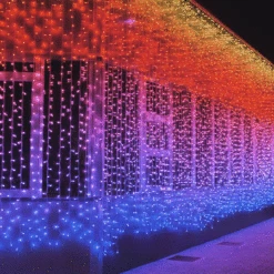 Twinkly Pro Curtain Lights - RGB Capsule - 250 Lights - 10 Drops - Transparent Wire -Twinkly Shop twinklypro curtain